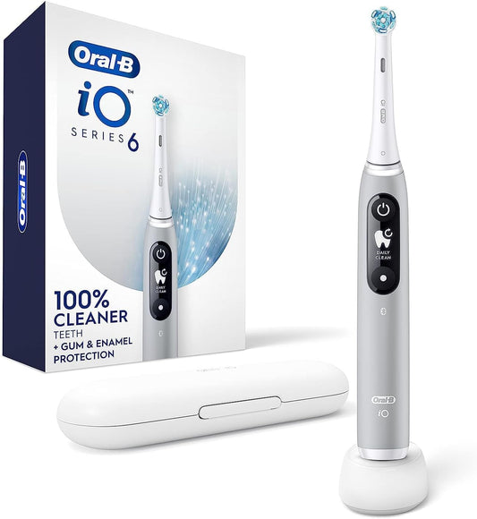 Oral B Power iO Series 6 Electric Rechargeable Toothbrush with (1) Brush Head, Gray Opal