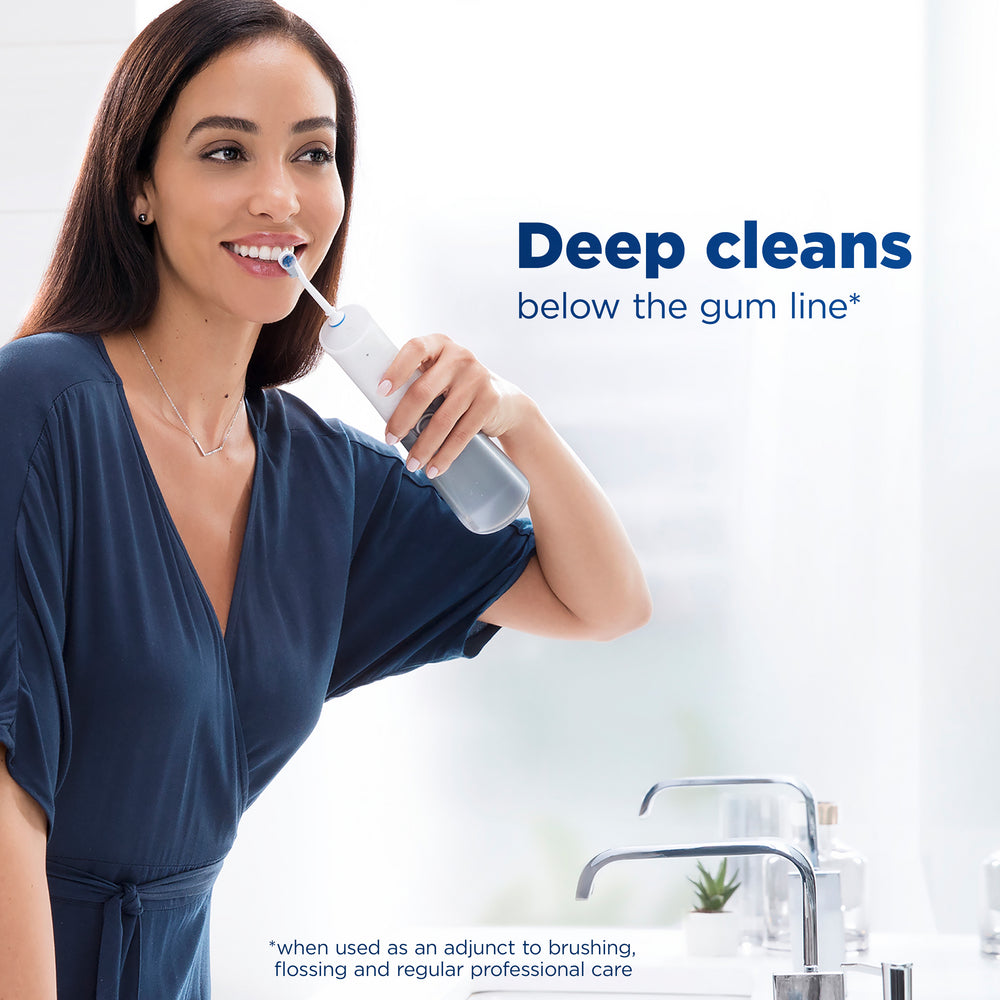 Oral-B Water Flosser Advanced, Cordless Portable Oral Irrigator Handle with 2 Nozzles