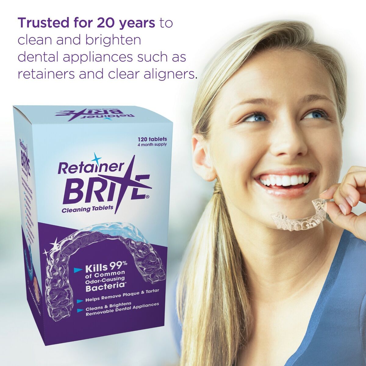 Retainer Brite Instructions.pdf Retainer Brite 96 Tablets (3 Months Supply) – The Dental Shop.